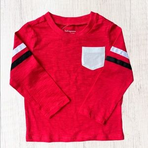 24M Boy Long Sleeve Pocket Tee in Red